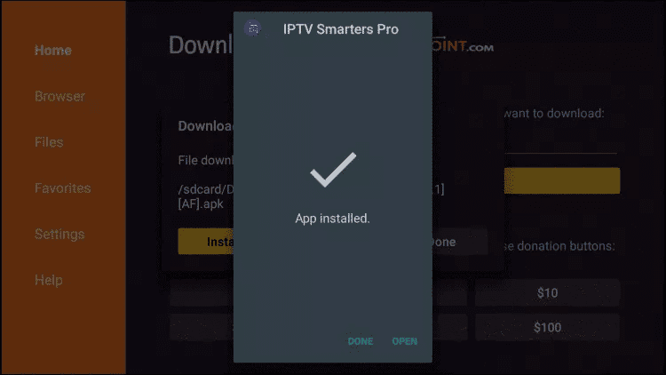 IPTV Smarters Pro installed on Firestick, ready to add your IPTV playlist